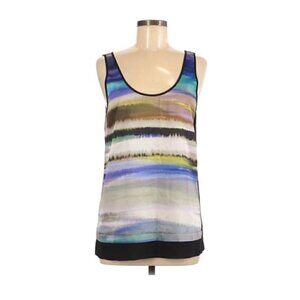 DKNY Jeans Tank Top M Sleeveless Colorful Gradient Print Summer Vacation Beach